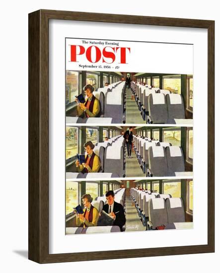 "Commuter Pickup" Saturday Evening Post Cover, September 15, 1956-Thornton Utz-Framed Giclee Print