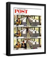 "Commuter Pickup" Saturday Evening Post Cover, September 15, 1956-Thornton Utz-Framed Giclee Print