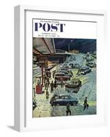 "Commuter Station Snowed In," Saturday Evening Post Cover, December 24, 1960-Ben Kimberly Prins-Framed Giclee Print