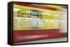 Commuter Train Speeding through Potsdamer Platz U-Bahn Station-Jon Hicks-Framed Stretched Canvas