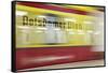 Commuter Train Speeding through Potsdamer Platz U-Bahn Station-Jon Hicks-Framed Stretched Canvas