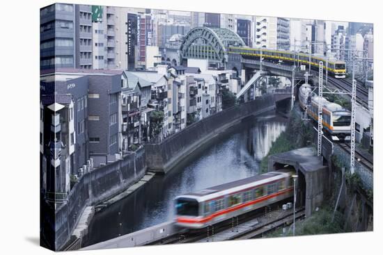 Commuter Trains in Akihabara-Jon Hicks-Stretched Canvas