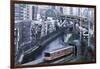 Commuter Trains in Akihabara-Jon Hicks-Framed Photographic Print