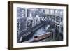 Commuter Trains in Akihabara-Jon Hicks-Framed Photographic Print