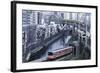 Commuter Trains in Akihabara-Jon Hicks-Framed Photographic Print