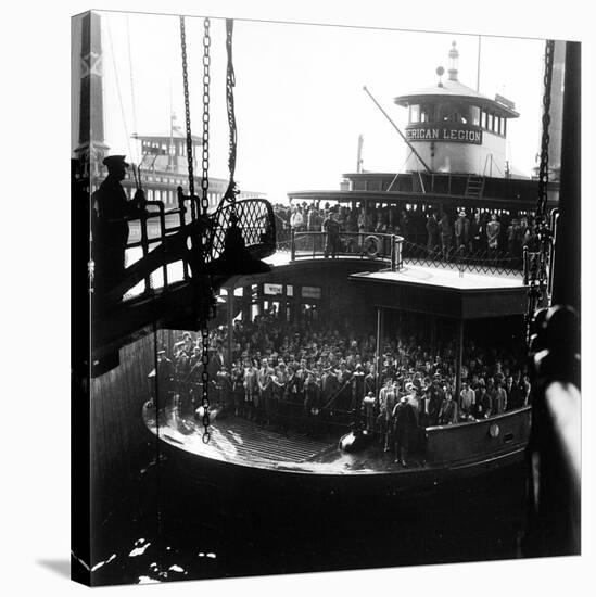 Commuters Crowded Aboard Staten Island Ferry-Andreas Feininger-Stretched Canvas