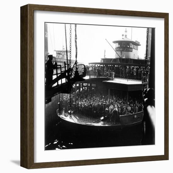 Commuters Crowded Aboard Staten Island Ferry-Andreas Feininger-Framed Photographic Print