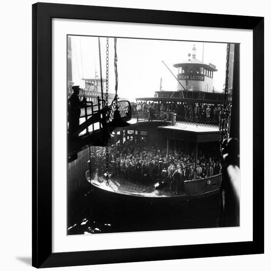 Commuters Crowded Aboard Staten Island Ferry-Andreas Feininger-Framed Photographic Print