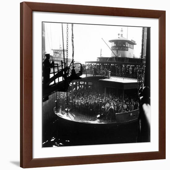 Commuters Crowded Aboard Staten Island Ferry-Andreas Feininger-Framed Photographic Print