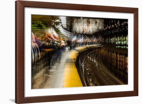 Commuters in NYC subway system-null-Framed Photographic Print