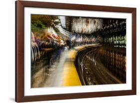 Commuters in NYC subway system-null-Framed Photographic Print