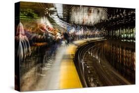 Commuters in NYC subway system-null-Stretched Canvas