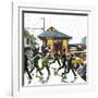 "Commuters in the Rain," October 7, 1961-John Falter-Framed Giclee Print