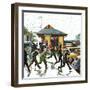 "Commuters in the Rain," October 7, 1961-John Falter-Framed Premium Giclee Print