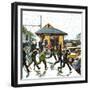 "Commuters in the Rain," October 7, 1961-John Falter-Framed Giclee Print