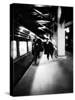 Commuters on New York New Haven Line Running to Catch Train Pulling Out of Grand Central Station-Alfred Eisenstaedt-Stretched Canvas