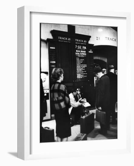 Commuters on the New York New Haven Line Catching Evening Train from Grand Central Station-Alfred Eisenstaedt-Framed Photographic Print