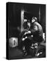 Commuters on the New York New Haven Line Riding in Baggage Car During Evening Rush Hour-Alfred Eisenstaedt-Stretched Canvas