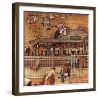 "Commuters" (waiting at Crestwood train station), November 16,1946-Norman Rockwell-Framed Giclee Print