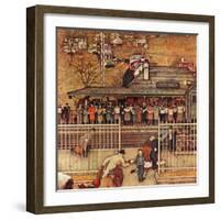 "Commuters" (waiting at Crestwood train station), November 16,1946-Norman Rockwell-Framed Giclee Print