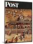 "Commuters" (waiting at Crestwood train station) Saturday Evening Post Cover, November 16,1946-Norman Rockwell-Mounted Premium Giclee Print