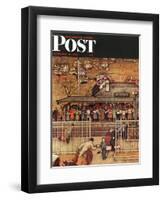 "Commuters" (waiting at Crestwood train station) Saturday Evening Post Cover, November 16,1946-Norman Rockwell-Framed Giclee Print