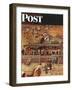 "Commuters" (waiting at Crestwood train station) Saturday Evening Post Cover, November 16,1946-Norman Rockwell-Framed Giclee Print