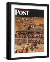 "Commuters" (waiting at Crestwood train station) Saturday Evening Post Cover, November 16,1946-Norman Rockwell-Framed Giclee Print