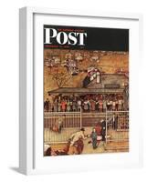"Commuters" (waiting at Crestwood train station) Saturday Evening Post Cover, November 16,1946-Norman Rockwell-Framed Giclee Print