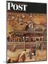 "Commuters" (waiting at Crestwood train station) Saturday Evening Post Cover, November 16,1946-Norman Rockwell-Mounted Giclee Print
