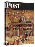 "Commuters" (waiting at Crestwood train station) Saturday Evening Post Cover, November 16,1946-Norman Rockwell-Stretched Canvas