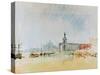 Como and Venice Sketchbook (Finberg CLXXXI) Venice: The Punta della Dogana 1819-J. M. W. Turner-Stretched Canvas