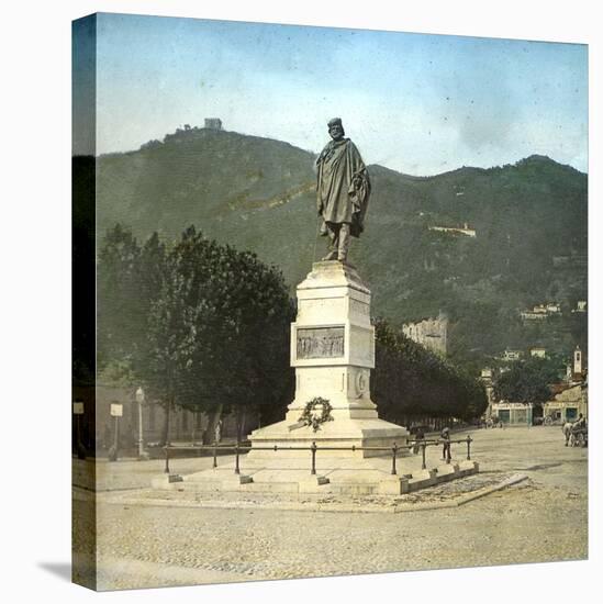 Como (Italy), Statue of the Italian Politician Giuseppe Garibaldi (1807-1882)-Leon, Levy et Fils-Stretched Canvas