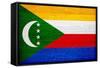 Comoros Flag Design with Wood Patterning - Flags of the World Series-Philippe Hugonnard-Framed Stretched Canvas