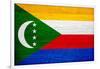 Comoros Flag Design with Wood Patterning - Flags of the World Series-Philippe Hugonnard-Framed Art Print