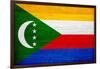 Comoros Flag Design with Wood Patterning - Flags of the World Series-Philippe Hugonnard-Framed Art Print