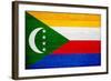 Comoros Flag Design with Wood Patterning - Flags of the World Series-Philippe Hugonnard-Framed Art Print