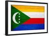 Comoros Flag Design with Wood Patterning - Flags of the World Series-Philippe Hugonnard-Framed Art Print