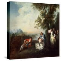 Company at the Edge of a Forest, Late 1720S-Nicolas Lancret-Stretched Canvas