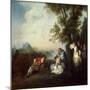 Company at the Edge of a Forest, Late 1720S-Nicolas Lancret-Mounted Giclee Print