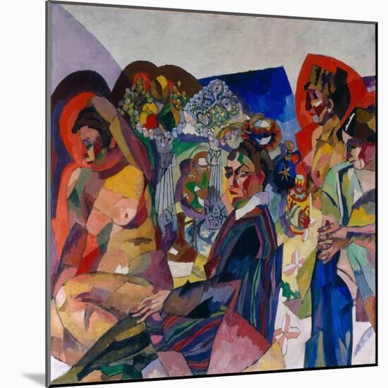 Company at the Table, 1916-Aristarkh Vasilyevich Lentulov-Mounted Giclee Print