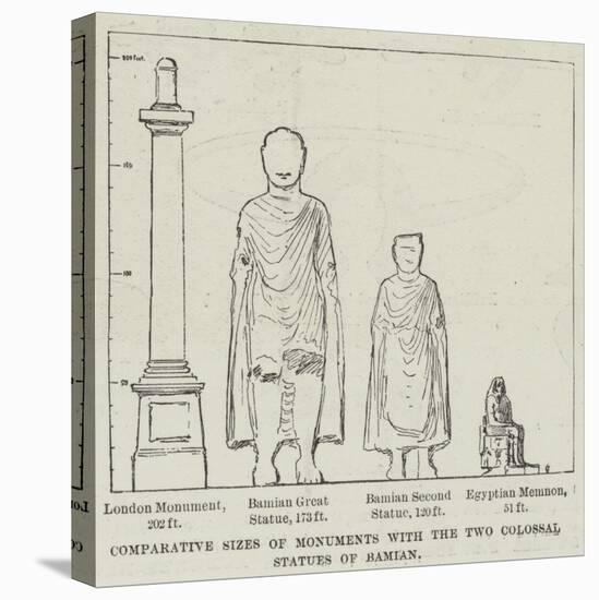 Comparative Sizes of Monuments with the Two Colossal Statues of Bamian-null-Stretched Canvas