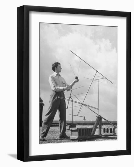 Comparing Television Sentinel Portable Antenna with Permanent Roof Installations-George Skadding-Framed Photographic Print