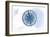 Compass - Blue - Coastal Icon-Lantern Press-Framed Art Print