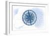 Compass - Blue - Coastal Icon-Lantern Press-Framed Art Print