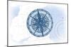 Compass - Blue - Coastal Icon-Lantern Press-Mounted Art Print