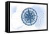 Compass - Blue - Coastal Icon-Lantern Press-Framed Stretched Canvas
