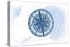 Compass - Blue - Coastal Icon-Lantern Press-Stretched Canvas