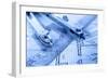 Compass on Blueprint-FrankU-Framed Photographic Print