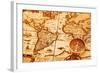 Compass On Old Map-AlexStar-Framed Art Print